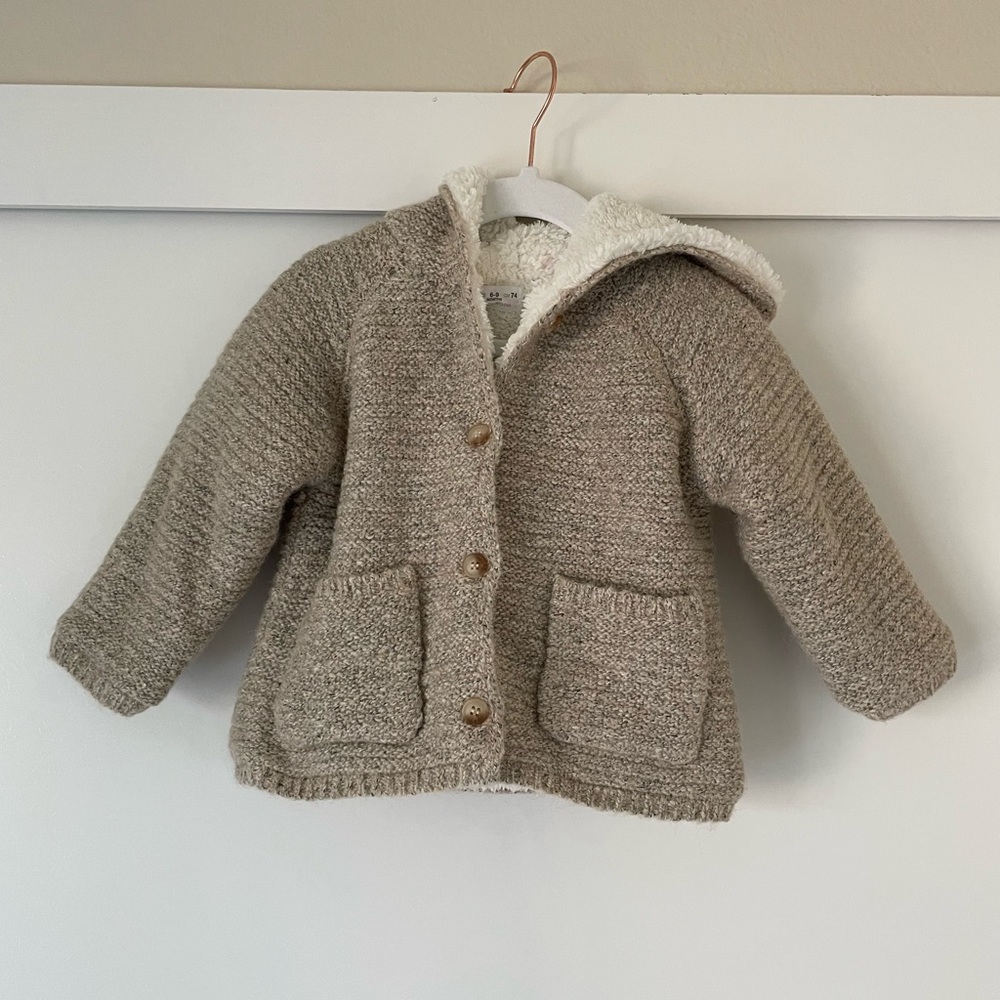 Zara Sherpa Knit Hooded Cardigan